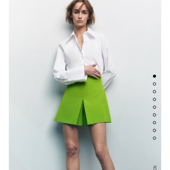 Zara Dresses & Skirts - Zara Hight-Waisted Skort Green Bloggers Favorite